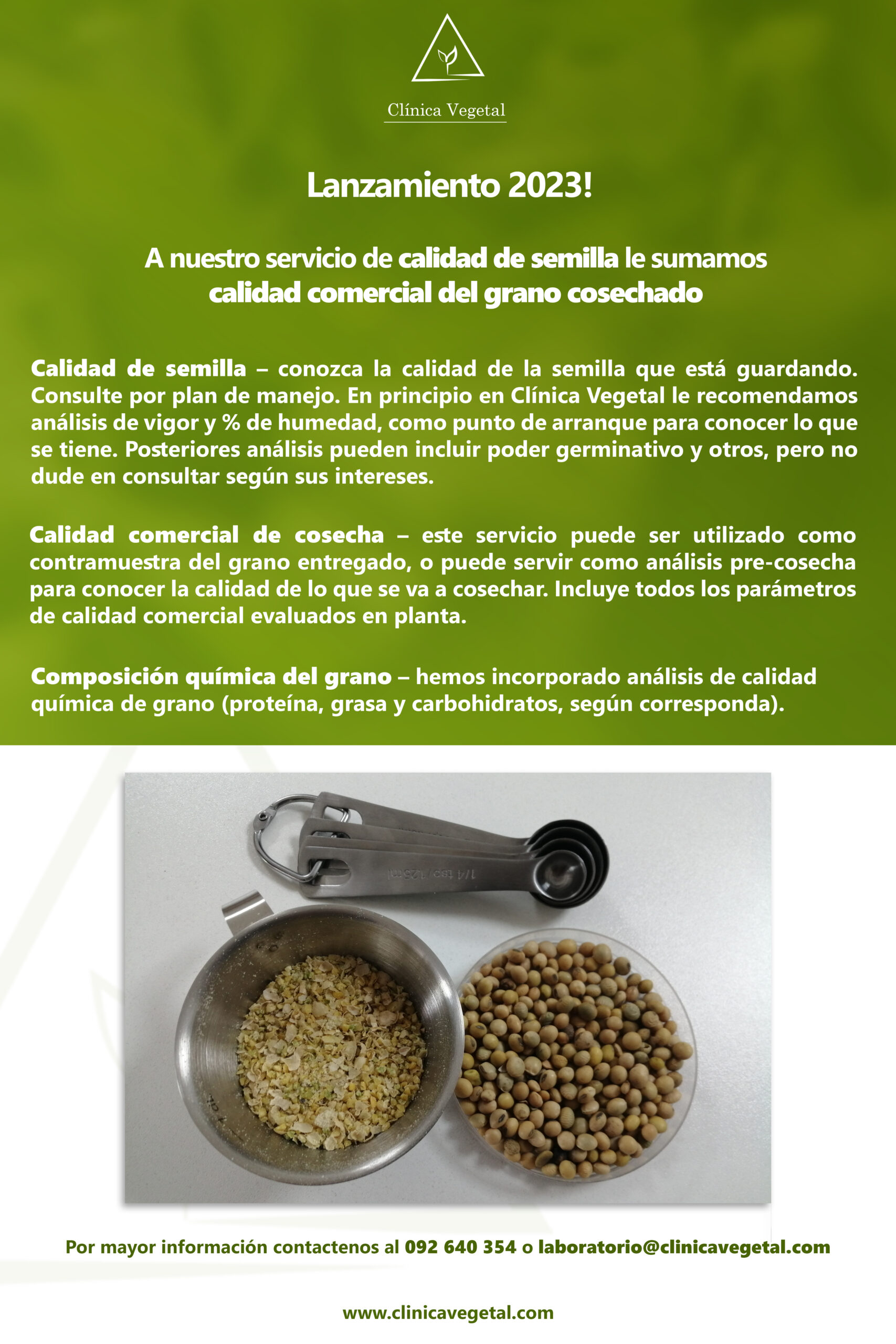 Lanzamiento 2023! A nuestro servicio de calidad de semilla le sumamos calidad comercial del grano cosechado 